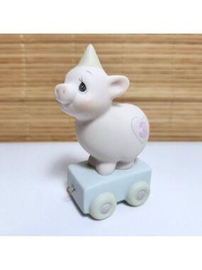 Precious Moments Pig Heaven Bless Your Special Day 3 Bisque Porcelain Vintage